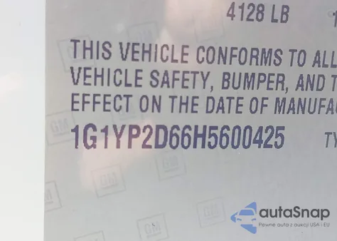 2017 Chevrolet Corvette Z06 из США, поврежденный, VIN 1G1YP2D66H5600425